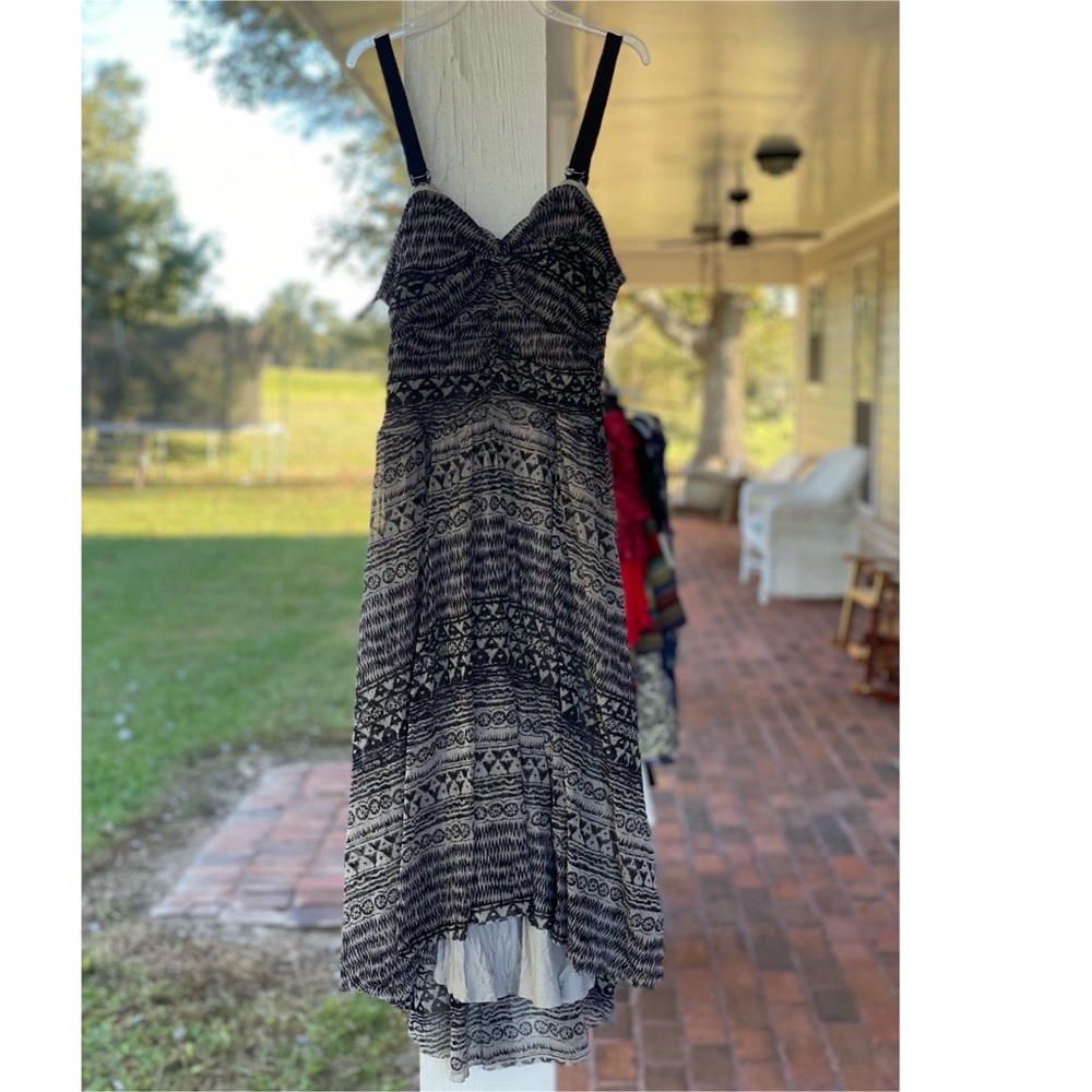 Free People Aztec Tribal High-Low Convertible Strapless Dress